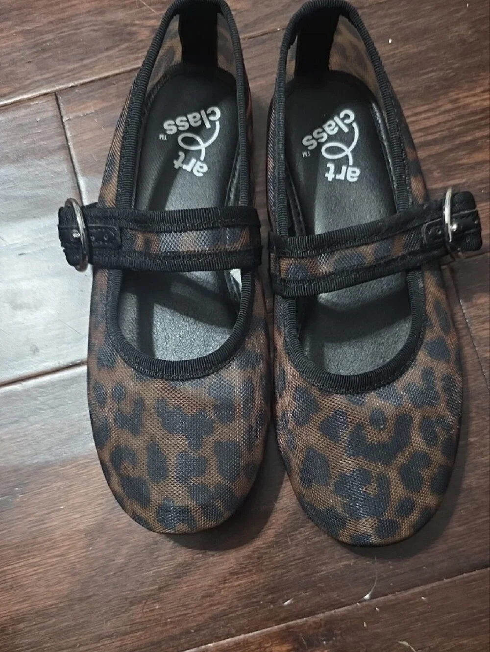 art class Girls' Leopard Mary Janes in Brown and Black